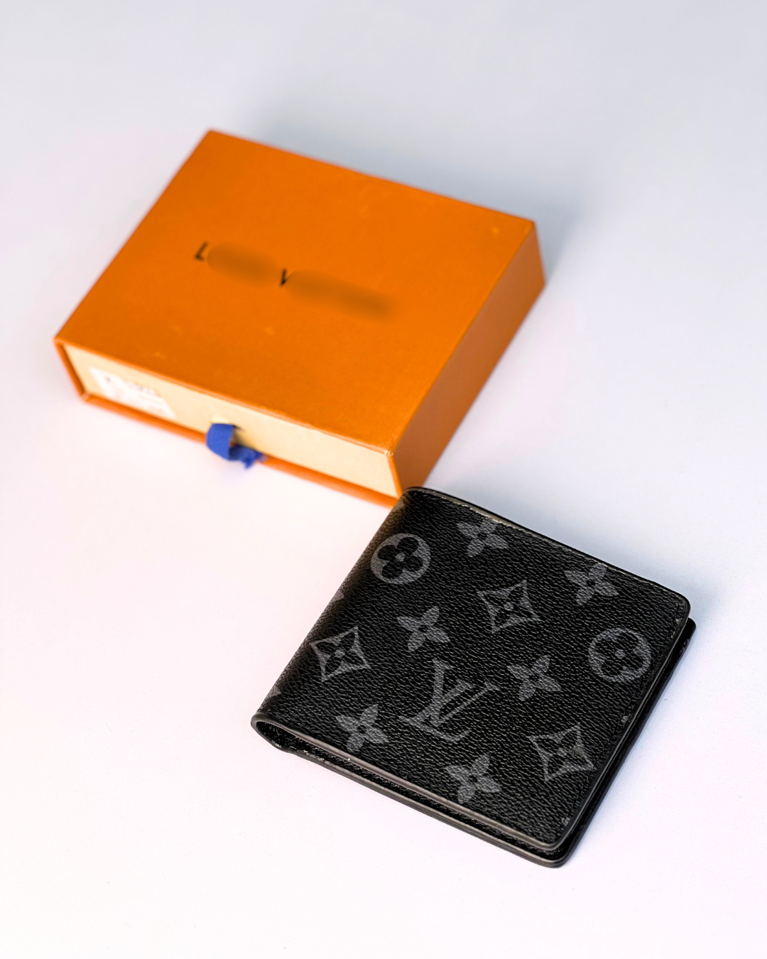 Premium Monogram Leather Wallet – Black