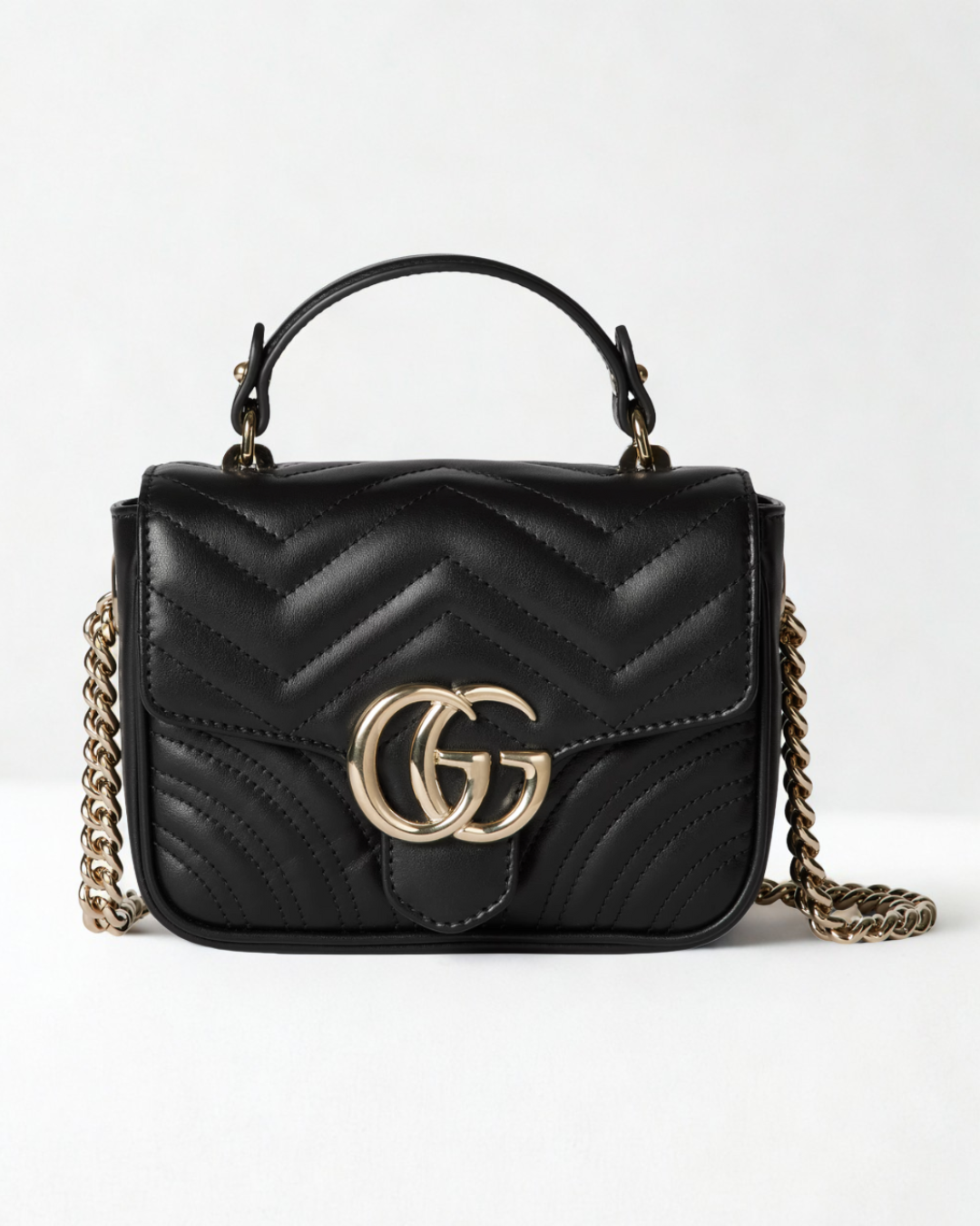 Black Quilted Leather Hand & Shoulder Bag