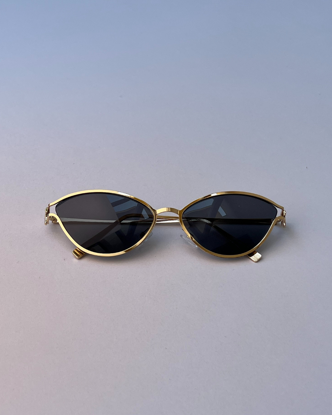 Classic Oval Sunglasses – Slivery Frame with Black Lens