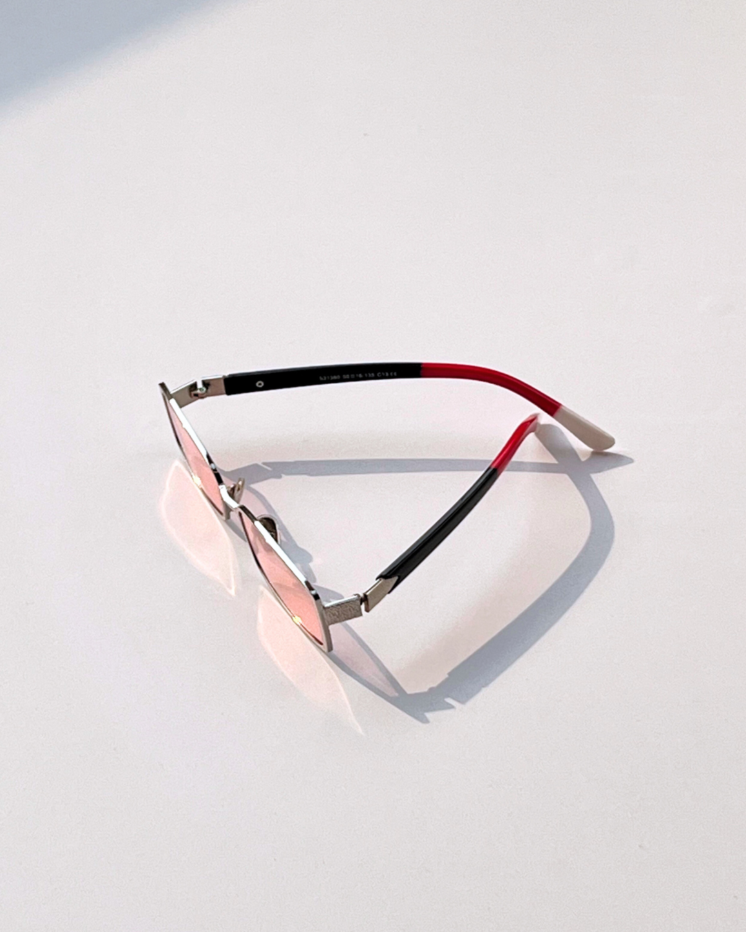 Korean Style Sunglasses – Pink Lens & Silver Frame