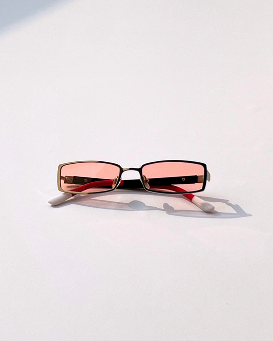 Korean Style Sunglasses – Pink Lens & Silver Frame