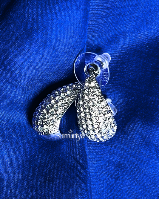 Midnight Glimmer Crystal Drop Earrings