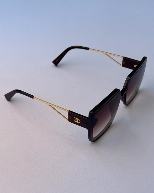 Oversized Square Sunglasses – Brown Gradient