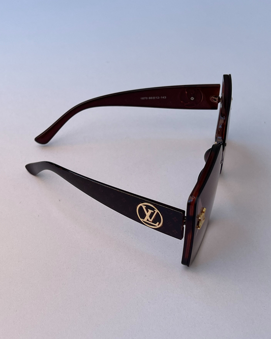 Oversized Square Sunglasses – Brown