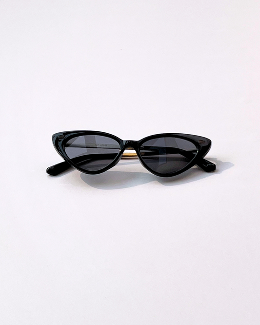 Retro Cat Eye Sunglasses – Black Frame with Dark Lenses