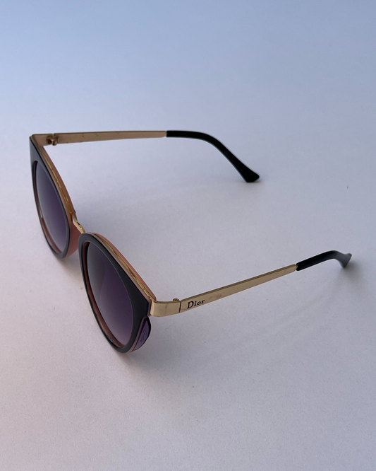 Black Cat Eye Sunglasses – Gradient Purple Lenses