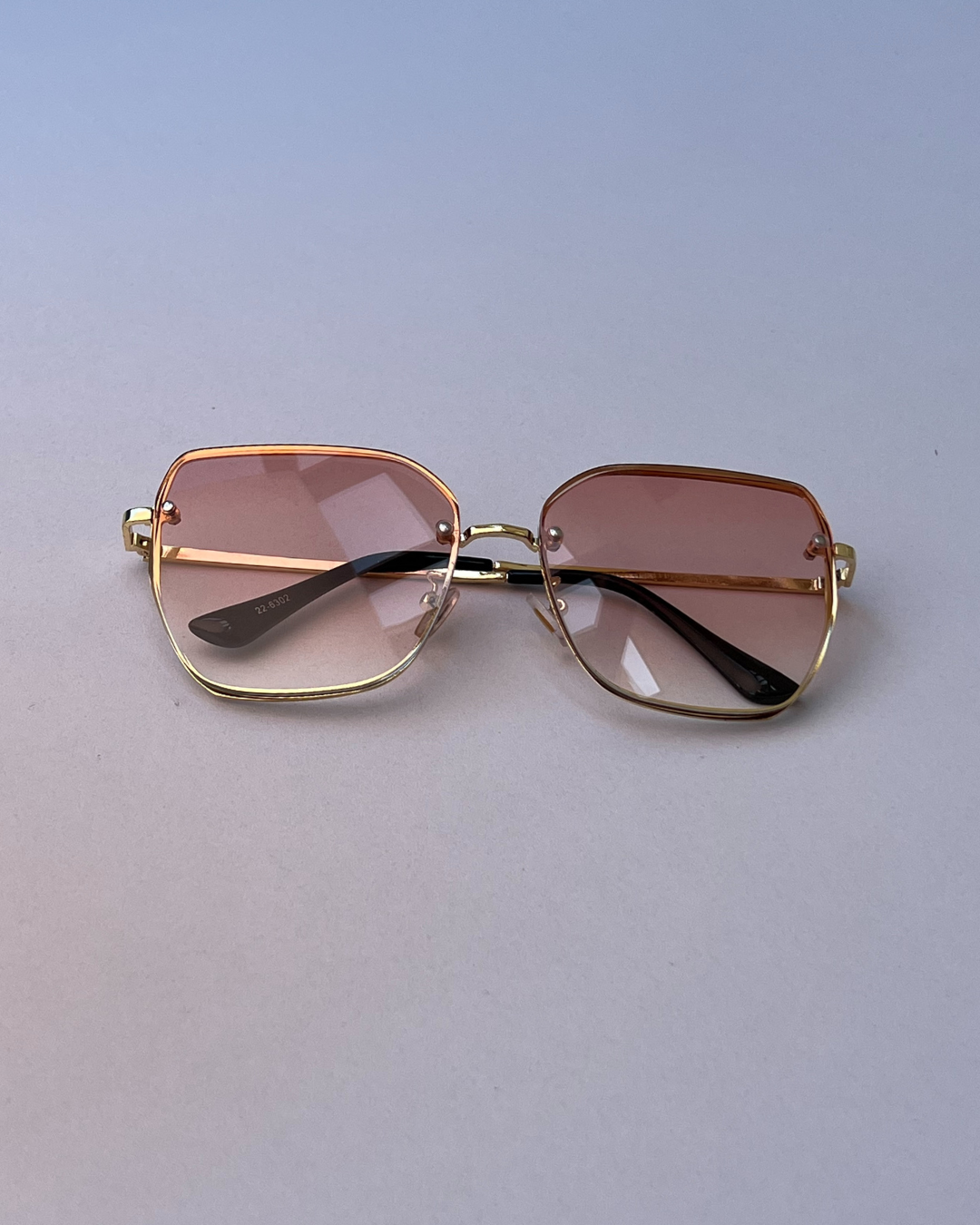 Rose Gold Square Frame Sunglasses for Women