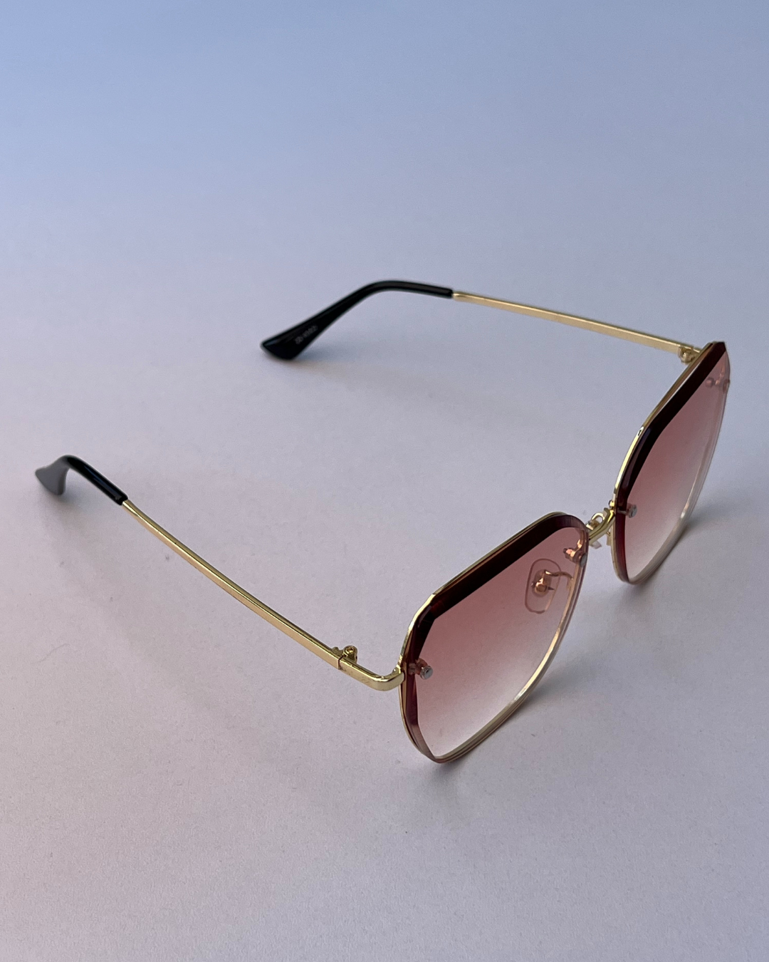 Rose Gold Square Frame Sunglasses for Women