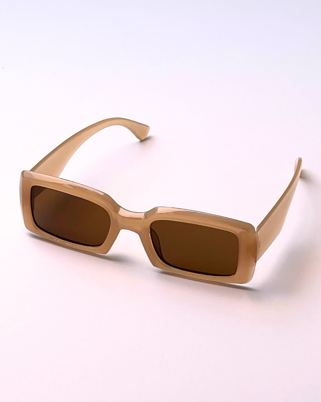 Enacolor Square Retro Sunglasses – Beige Brown