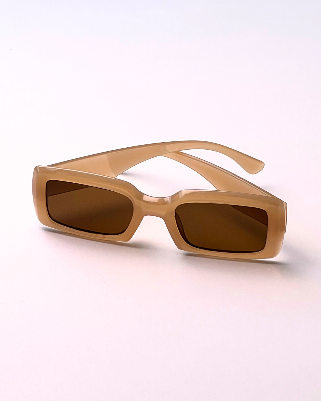 Enacolor Square Retro Sunglasses – Beige Brown