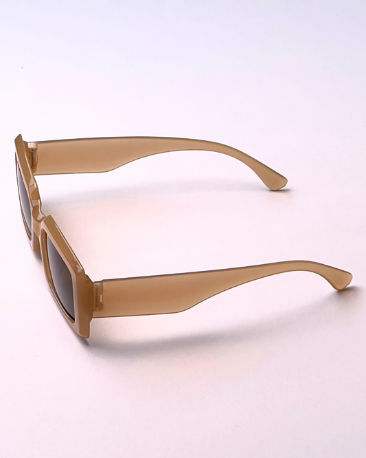 Enacolor Square Retro Sunglasses – Beige Brown