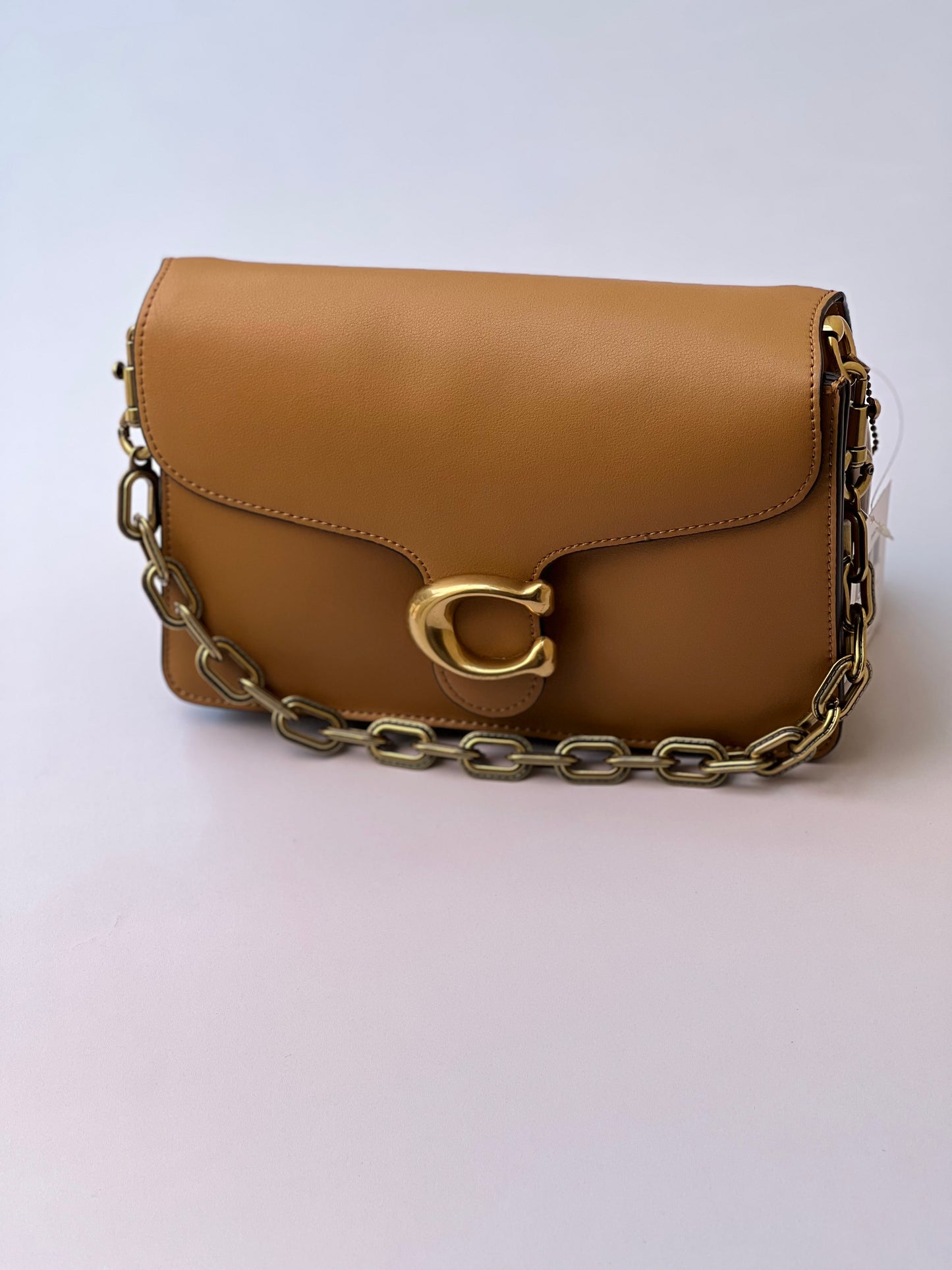 Light Brown Chain Strap Crossbody Shoulder Bag