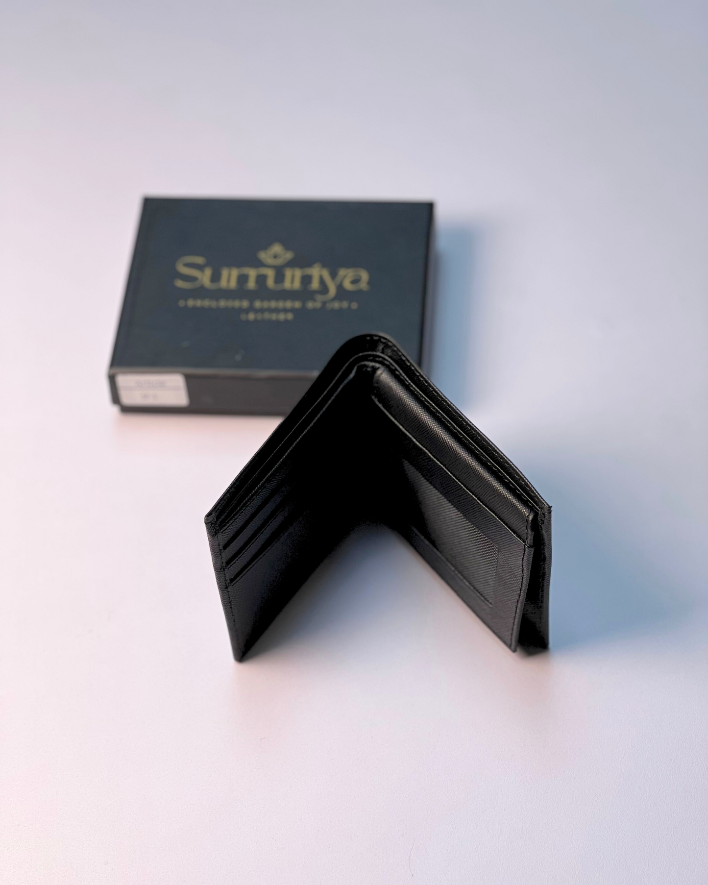 Noirix – Premium Black Saffiano Texture Book Wallet