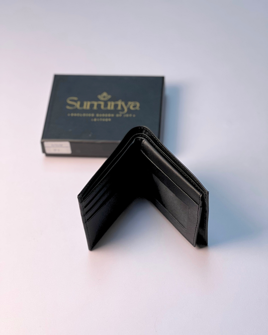 Noirix – Premium Black Saffiano Texture Book Wallet