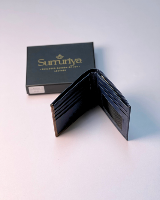 Duotone – Premium Blue & Brown Saffiano Wallet