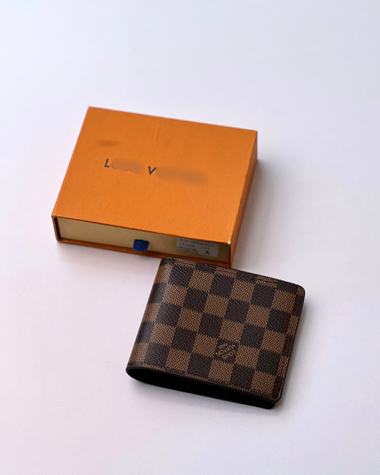Brown Checkered Premium Euro Size Wallet | Timeless & Compact