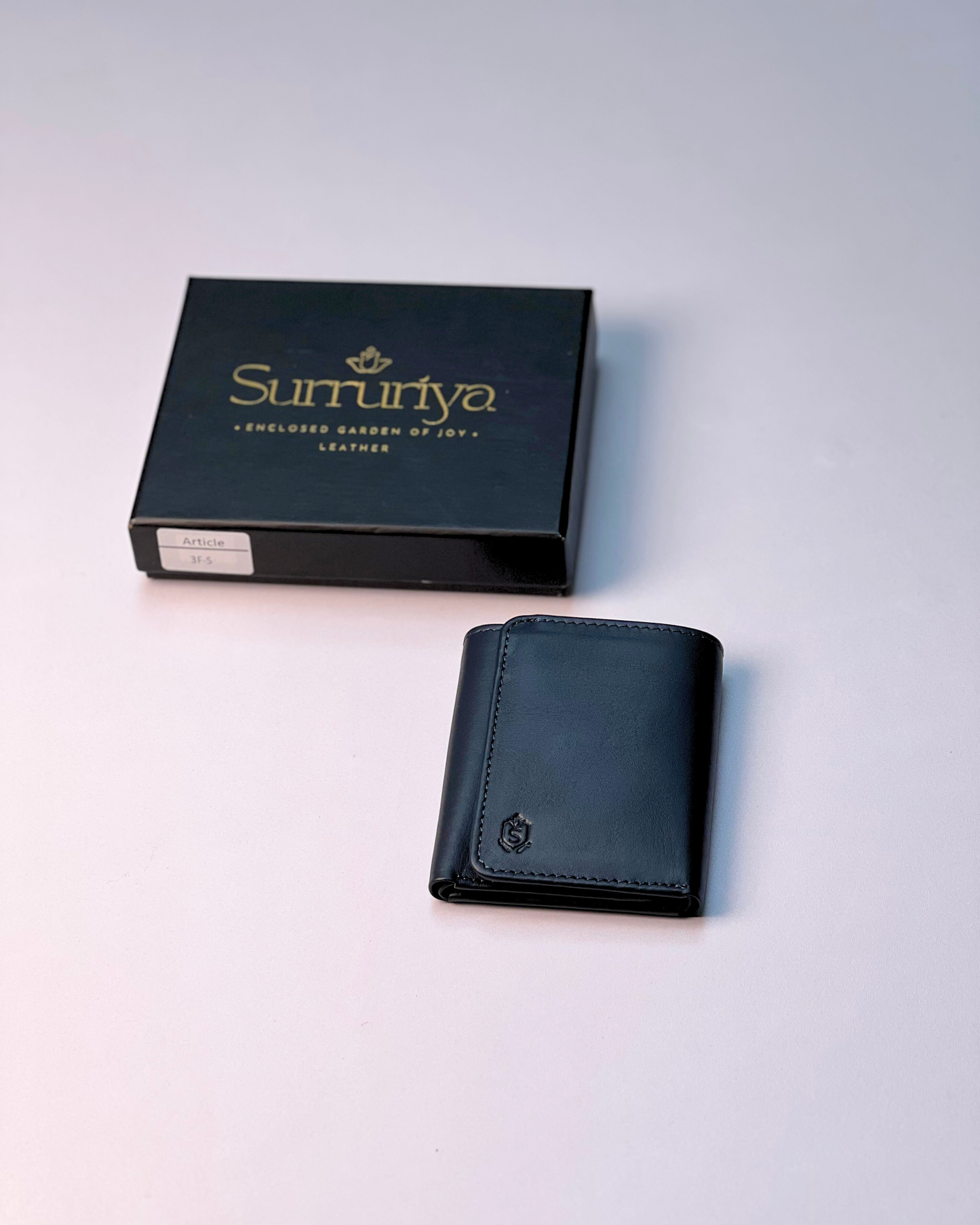 Trifold Premium Plain Leather Wallet – Black