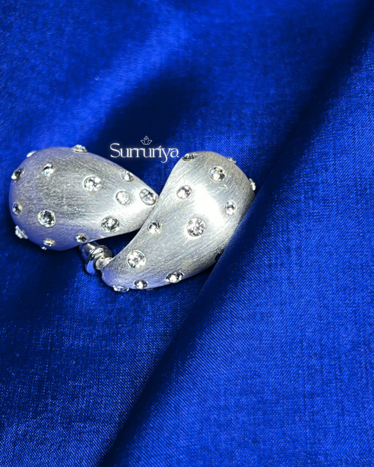 Moonlit Frost Textured Crystal Earrings