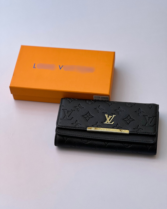 Premium Branded Black Trifold Ladies Wallet