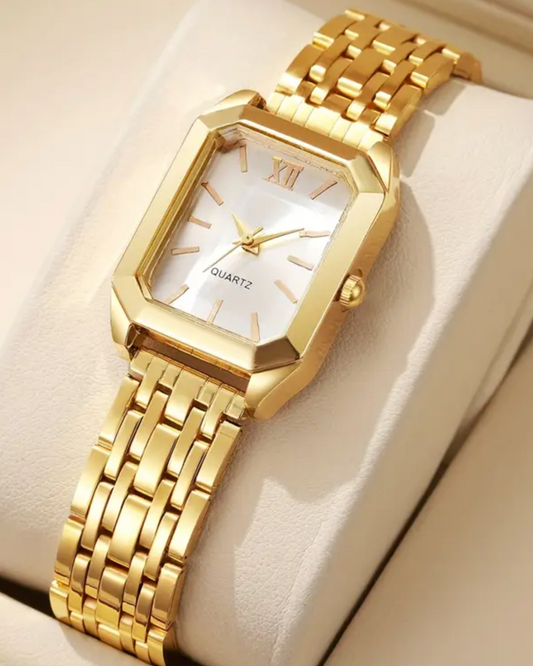 Elegant Women’s Rectangular Alloy Quartz Watch