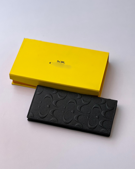 Premium Black Long Wallet | Sleek Leather Design