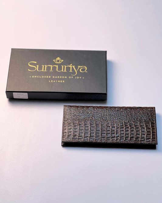 Brown Premium Crocodile Texture Leather Long Wallet