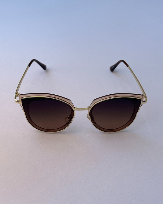 Cat Eye Sunglasses – Brown Gradient & Gold Frame