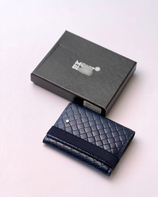 Men’s Blue Trifold Wallet – Textured & Compact Design