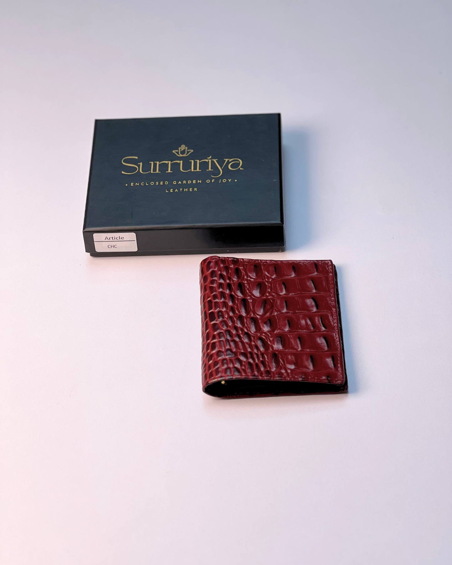 Red Crocodile Texture Premium Buffalo Leather Wallet