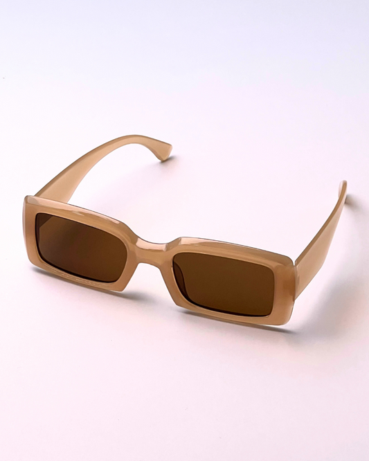 Enacolor Square Retro Sunglasses – Beige Brown