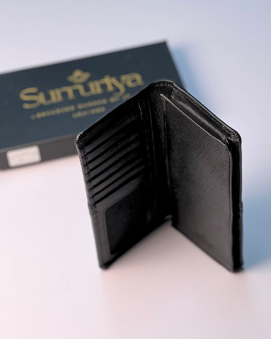 Black Premium Saffiano Leather Long Wallet
