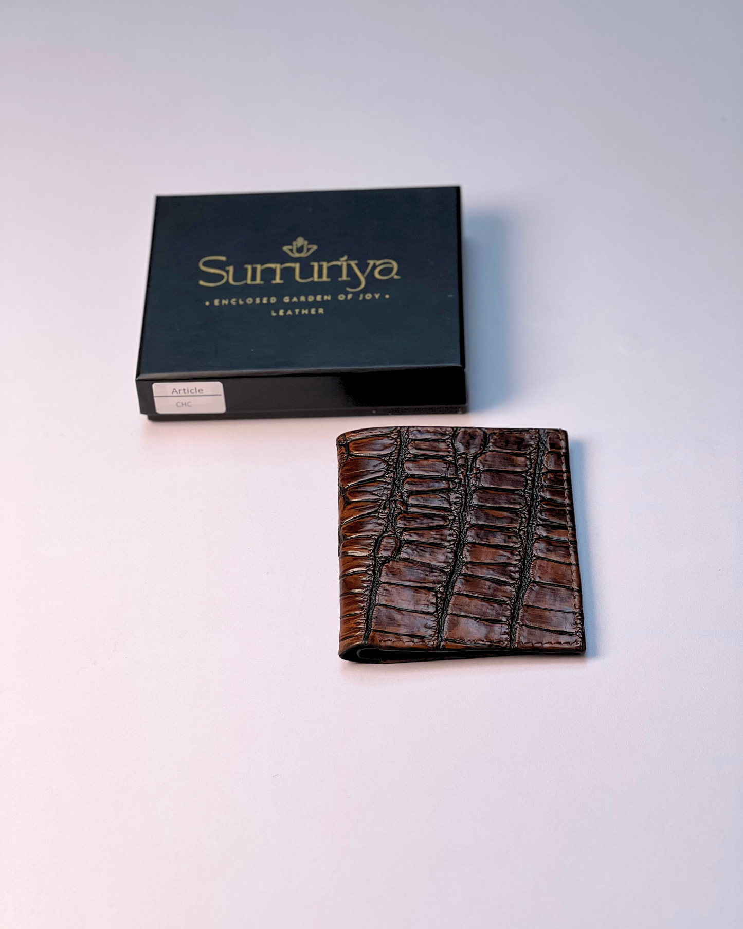 Brown Crocodile Texture Premium Buffalo Leather Wallet