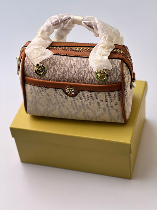 Elegant Off-White & Brown Handbag for Women