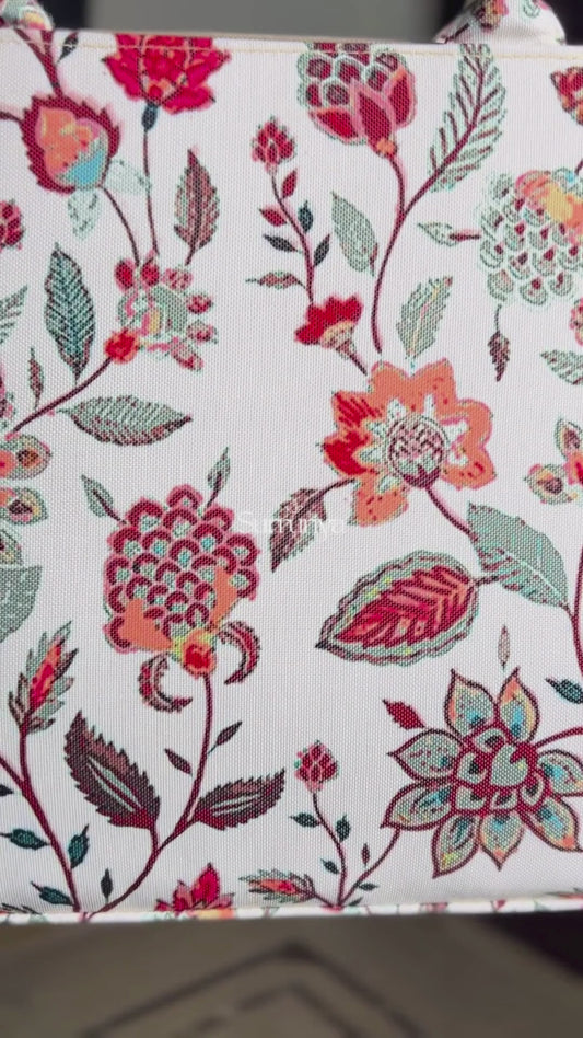 Vintage Bloom Printed Canvas Tote Bag