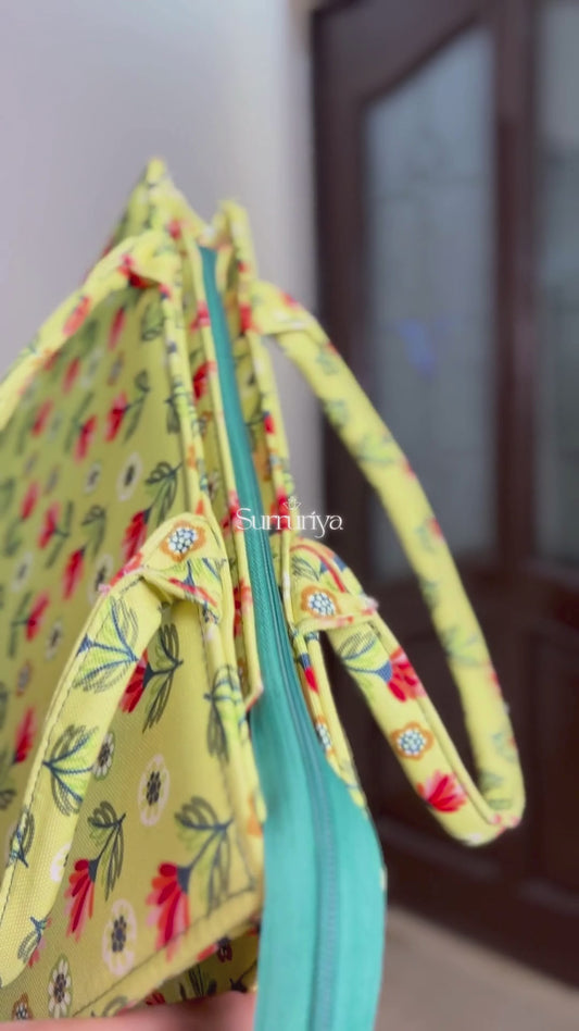 Sunshine Bloom Printed Canvas Tote Bag